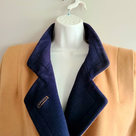 London Fog lambswool angora cashmere light caramel brown short coat. - Picture 2 of 13